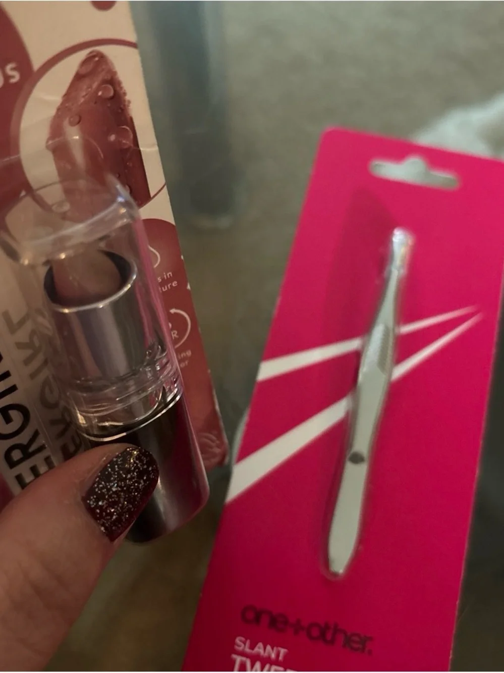 Covergirl I’m Your Mauve Lipstick with Silver Tube and Pink Tweezers New